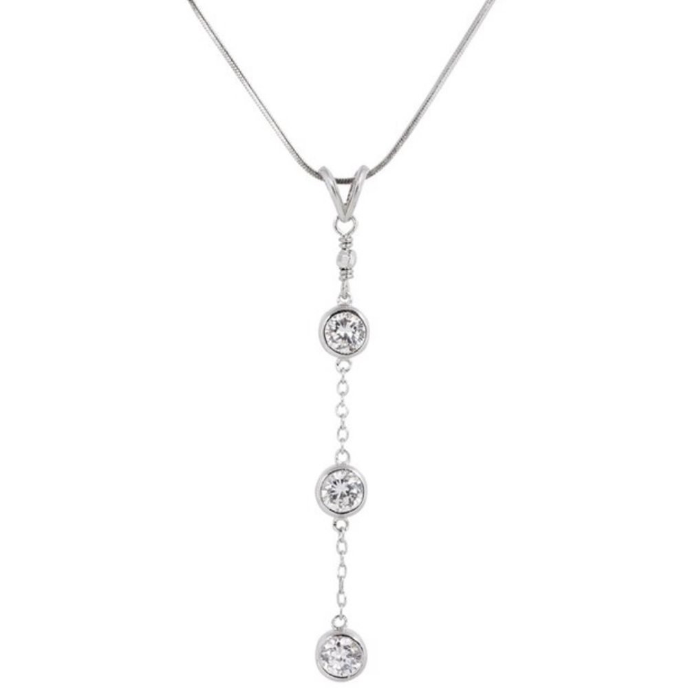 DebraShepard Stunning Triple Bezel CZ Necklace,NWT